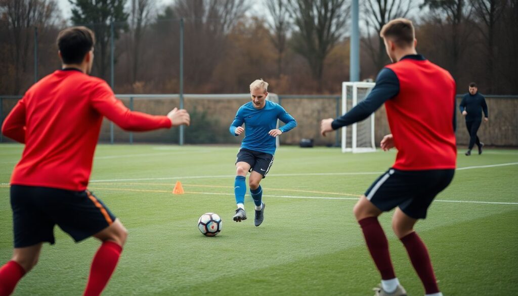 Контроль мяча и движение без мяча в атаке - иллюстрация