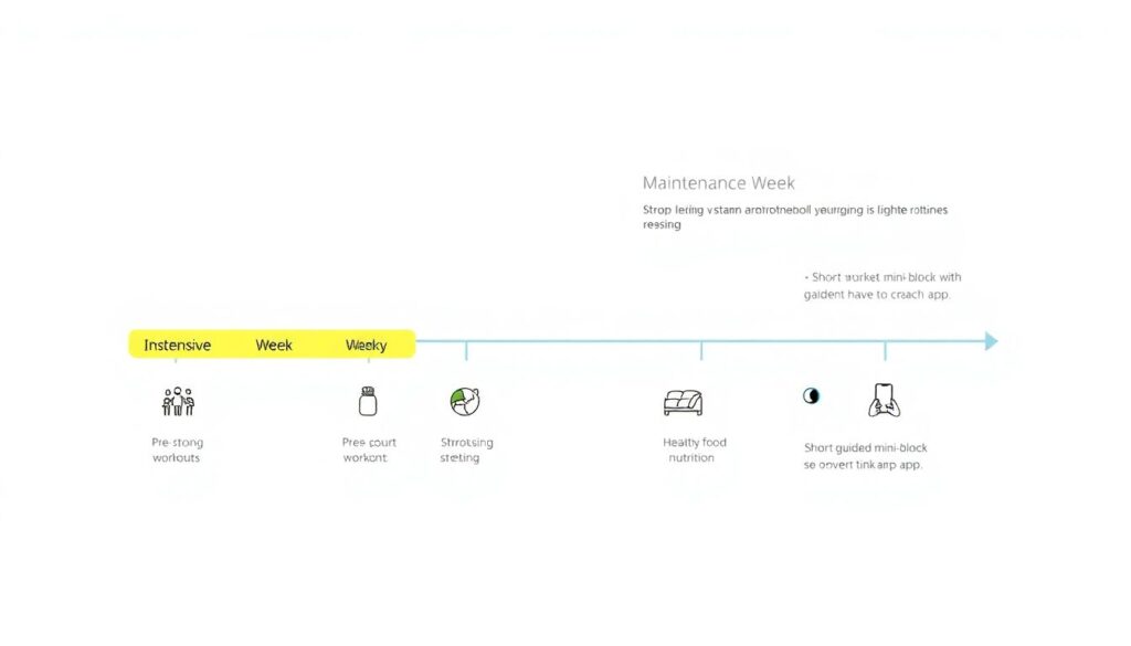 Как сохранить физическую форму после интенсивной недели - иллюстрация