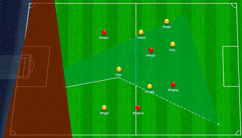 Как атакующие играют на фланге против узкой обороны - иллюстрация