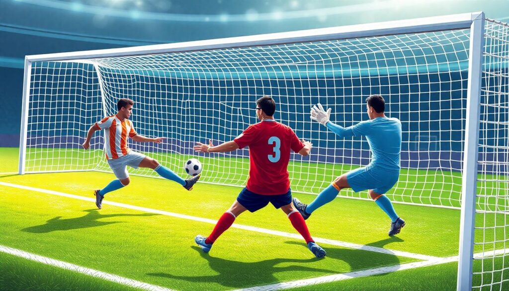 Тактики и техника ударов по воротам - иллюстрация