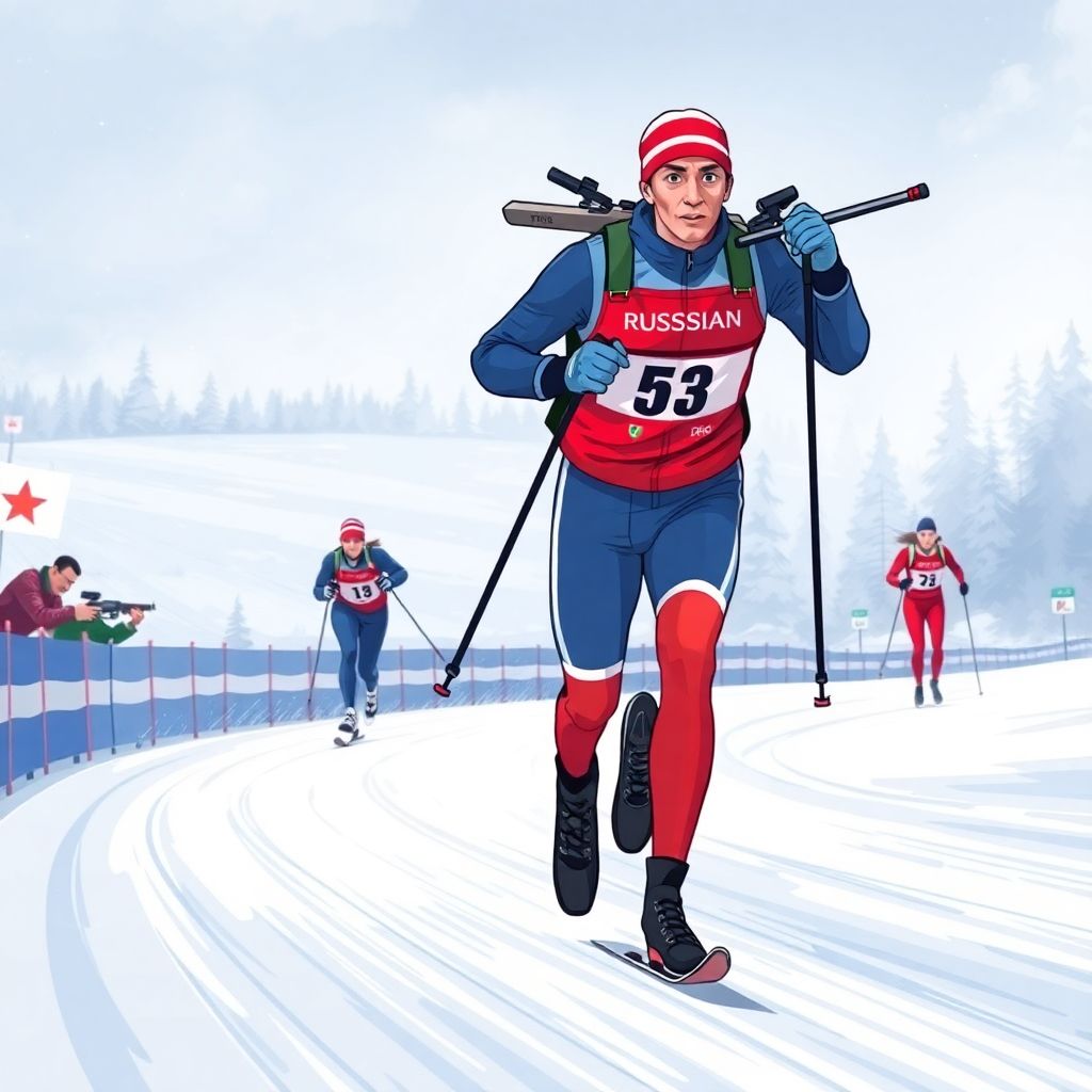 Биатлонист из Свердловска Бажин снова лучший в сингл-миксте чемпионата России